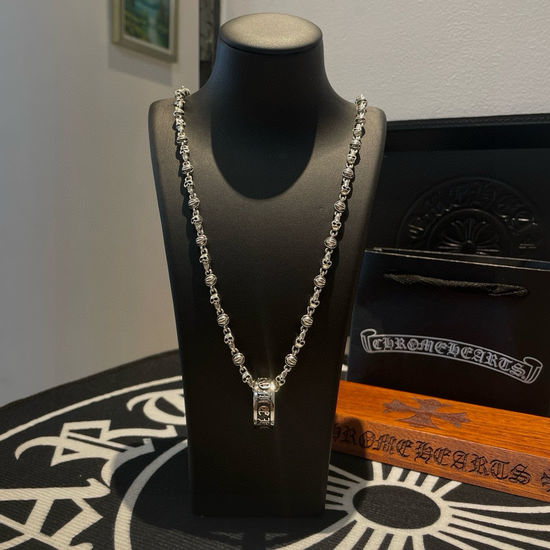 Chrome Hearts Cross Flower Skull Pendant Necklace