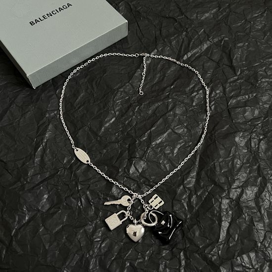 Balenciaga Elegant Gold Tone Metal Necklace