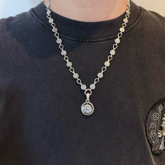 Chrome Hearts Reversible Floral Ball Pendant Necklace