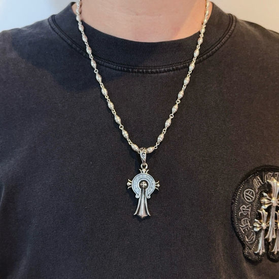 Chrome Hearts Vintage Skull Cross Pendant Necklace