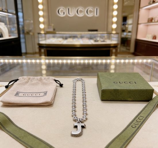 Gucci Vintage Double Letter Pendant Necklace