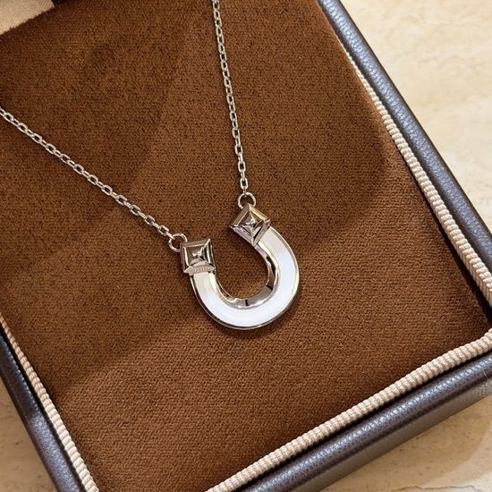 Hermes Enamel Silver Pendant Necklace