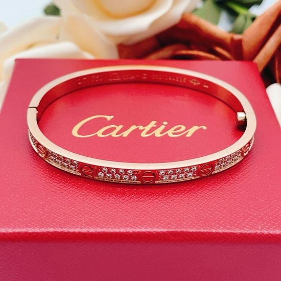 Cartier Rose Gold Pavé Diamond Bangle