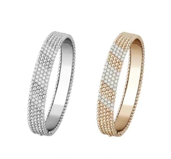 Van Cleef & Arpels VCA Beaded Edge Polished Bangle Three Colors
