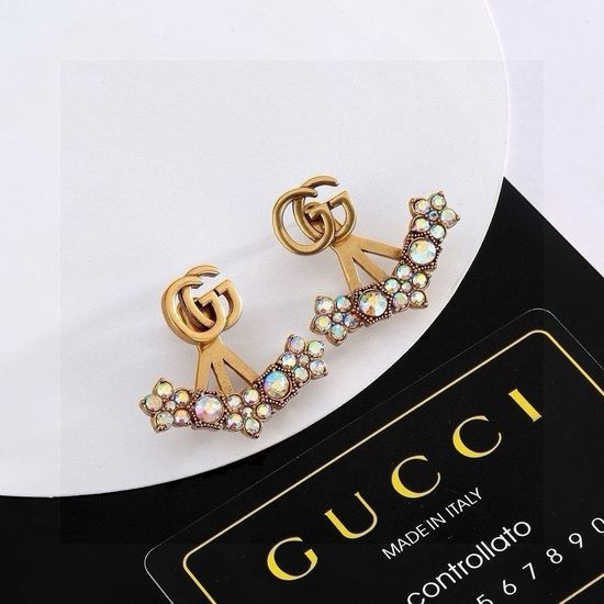 Gucci Faux Pearl Border Elegant Stud Earrings