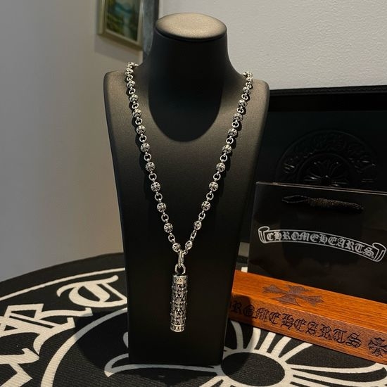 Chrome Hearts Cross Flower Ball Pendant Necklace