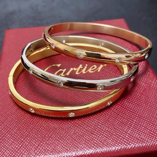 Cartier Diamond Inlaid Slim Bangle