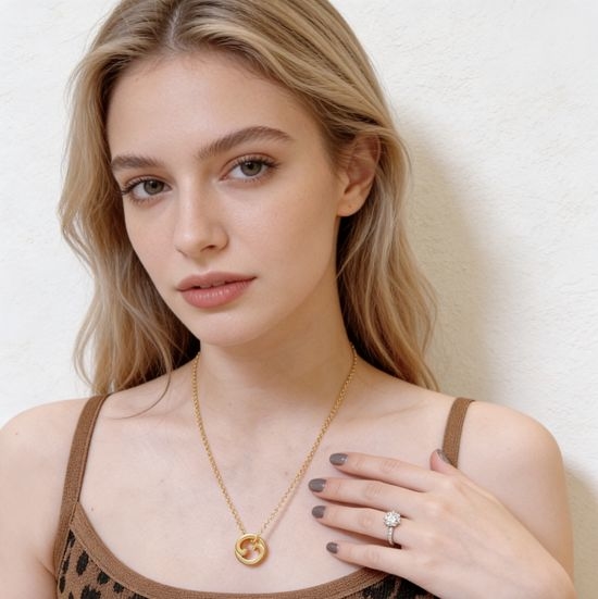 Gucci Rhinestone Inlaid Classic Pendant Necklace