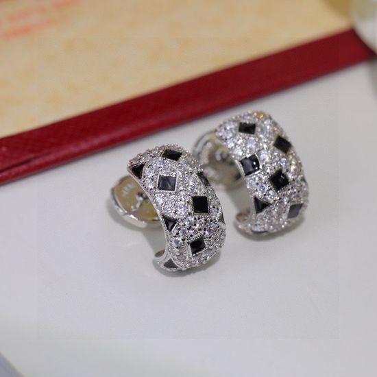 Cartier Zircon Leopard Pattern Stud Earrings