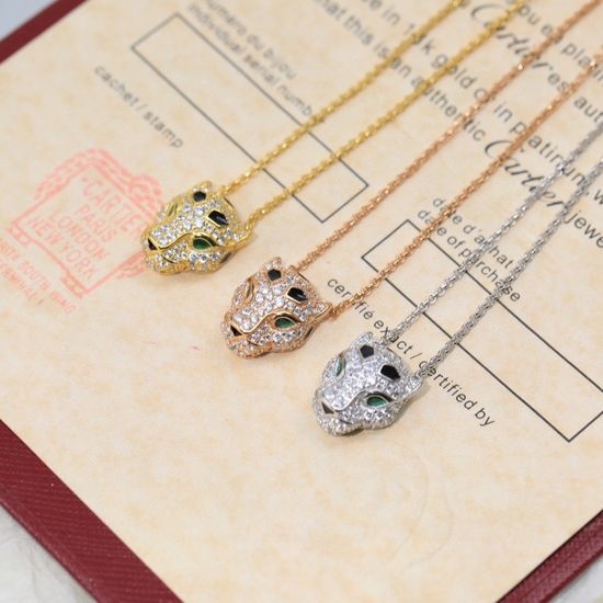 Cartier Luxury Full Diamond Leopard Pendant Necklace