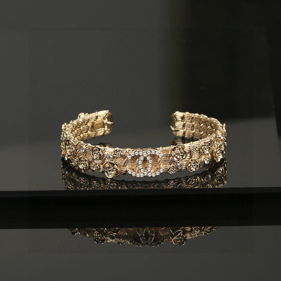 Chanel Hollow Out Pattern Classic Bangle Bracelet