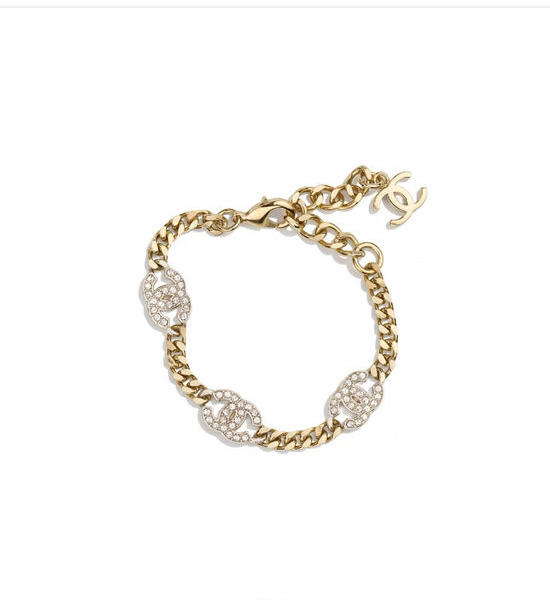 Chanel Diamond Inlaid Letter Chain Bracelet
