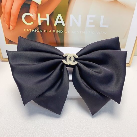 Chanel Satin Bow Spring Hair Clip