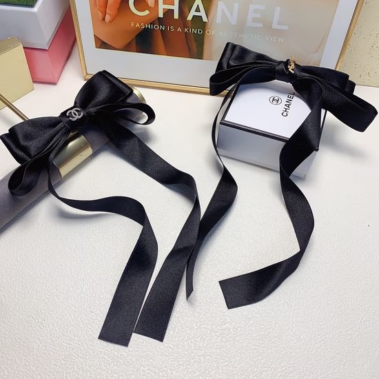 Chanel Bow Ribbon Spring Hair Clip
