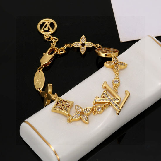 Louis Vuitton LV Polished Letter Decor Chain Bracelet