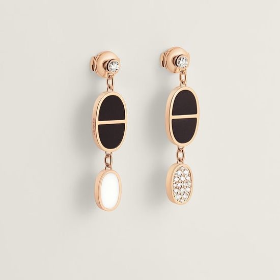 Hermes Two-tone Diamond Pig Nose Earrings