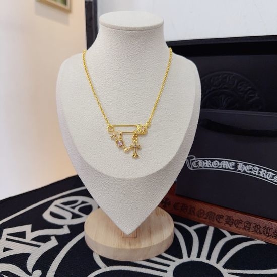 Chrome Hearts Vintage Pin Pendant Necklace Unisex Style