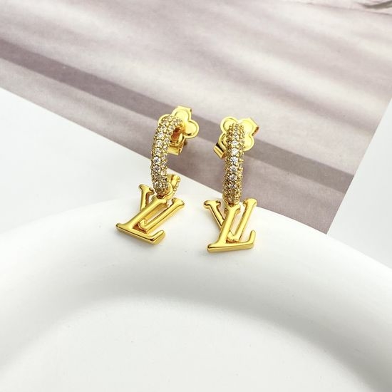 Louis Vuitton LV Crystal Inlaid Small Hoop Earrings