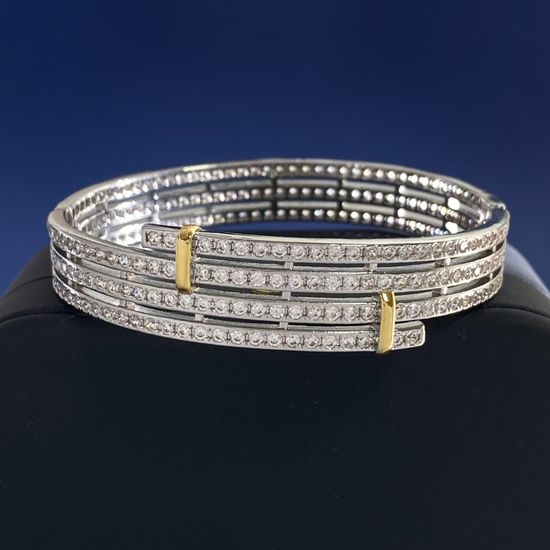 Tiffany & Co. Triple Row Full Diamond Cuff Bracelet