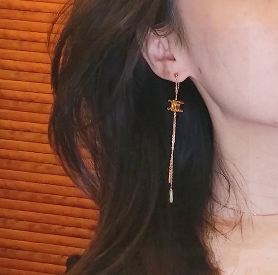 Celine Vintage Tassel Elegant Stud Earrings