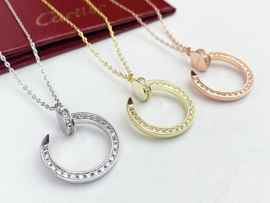 Cartier Full Diamond Nail Design Necklace