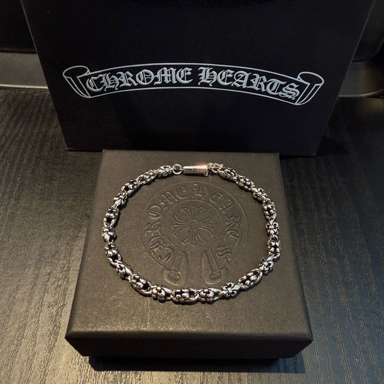 Chrome Hearts Vintage Skull Flower Bracelet, Handmade