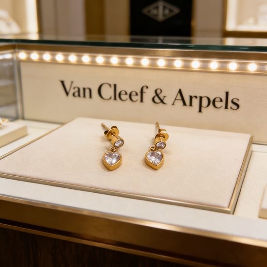 Van Cleef & Arpels VCA Four Leaf Clover Paved Diamond Earrings
