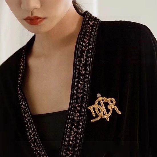 Christian Dior CD Letter Brass Material Brooch