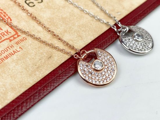 Cartier Full Diamond Amulet Necklace Premium Jewelry