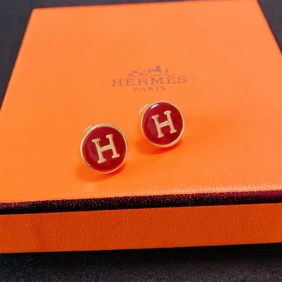 Hermes Classic Letter H Stud Earrings