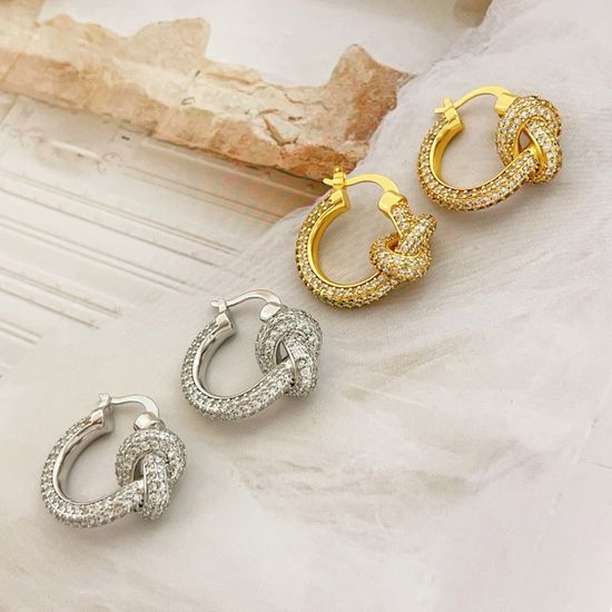 Tiffany & Co. Knot Design Crystal Stud Earrings