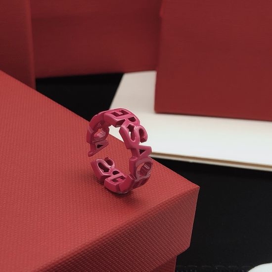 Versace Versace Letter Design Red Rings