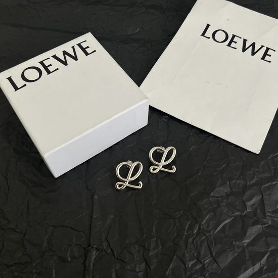 Loewe Carved Rhombus Buckle Hoop Earrings