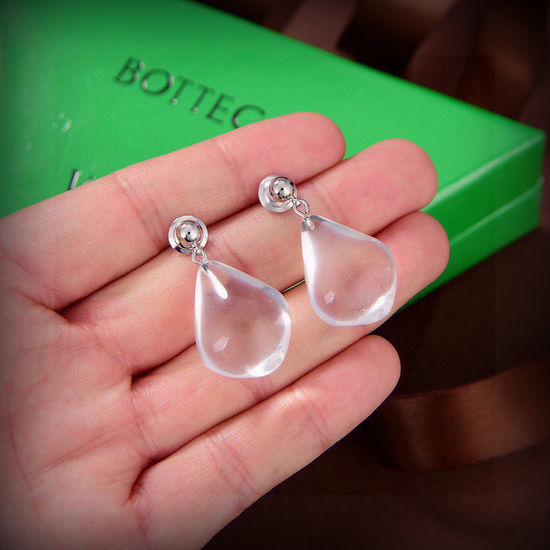 Bottega Veneta BV Engraved Brass Resin Drop Earrings
