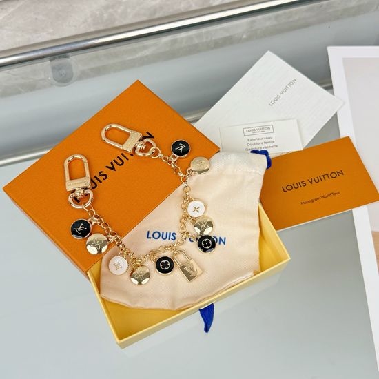 Louis Vuitton LV Flower Pattern Bag Charm Key Chain Accessory