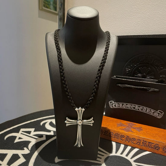 Chrome Hearts Adjustable Leather Rope Necklace