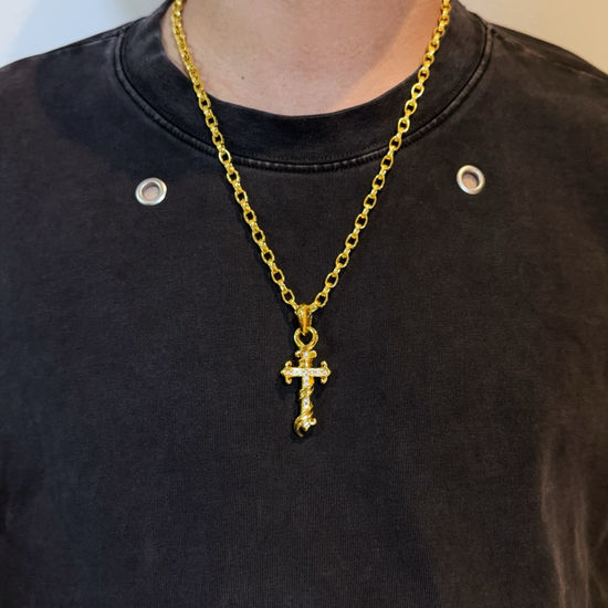 Chrome Hearts Diamond Cross Pendant Vintage Necklace