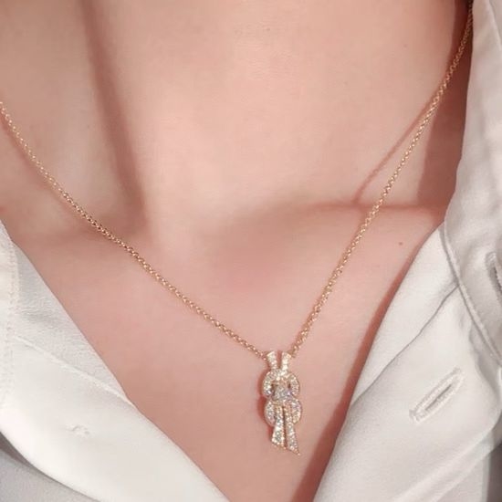 Fred Diamond Horseshoe Buckle Pendant Necklace