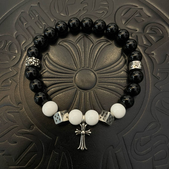 Chrome Hearts Vintage Obsidian Beaded Bracelet