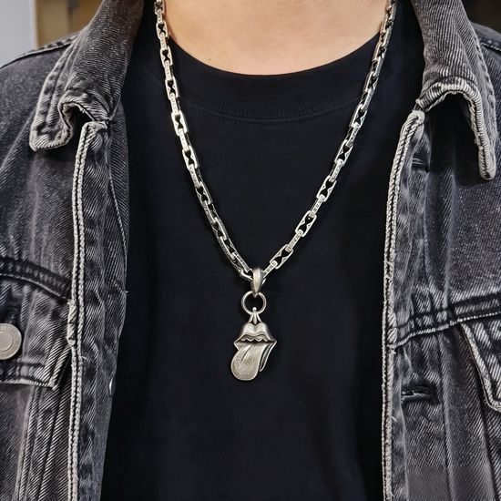 Chrome Hearts Vintage Tongue Pendant Necklace