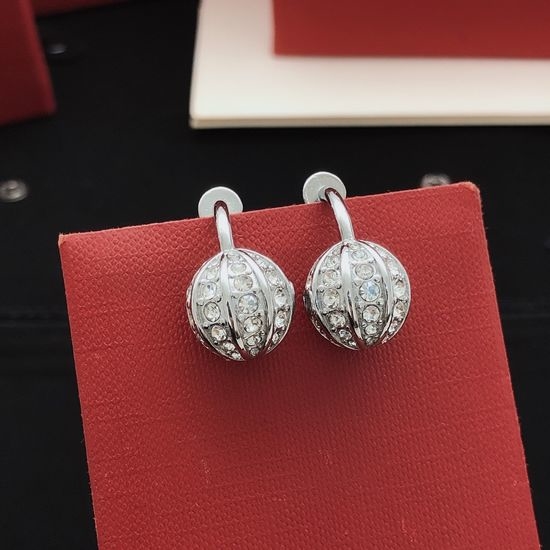 Valentino Round Cherry Pattern Stud Earrings