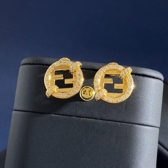 Fendi Hollow Out Circular Stud Earrings