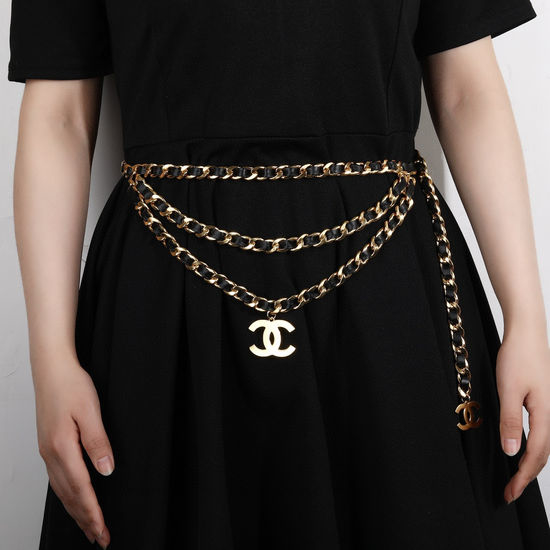 Chanel Sheepskin Gold Plated Waist Chain