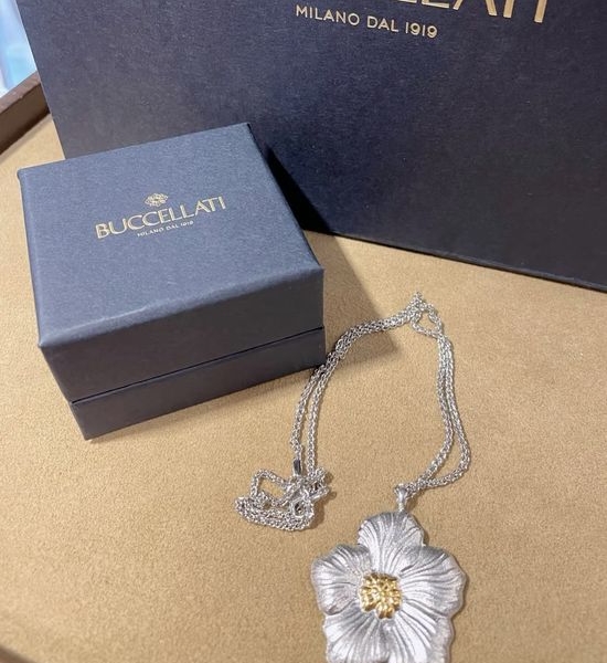 Celine Daisy Textured Flower Pendant Necklace