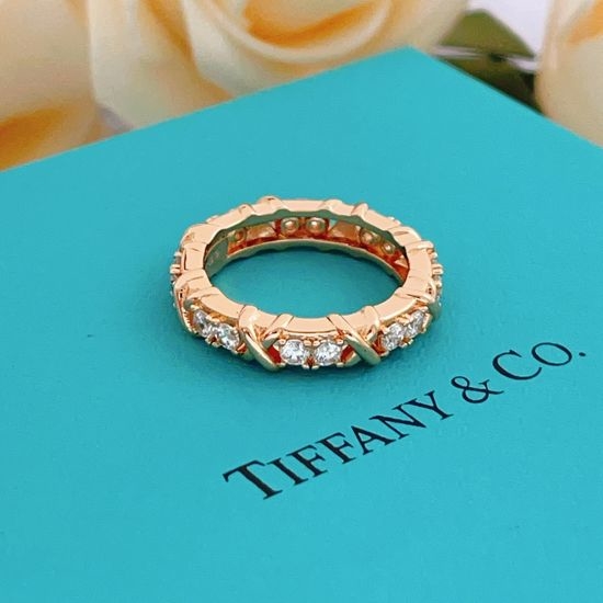 Tiffany & Co. Rose Gold Diamond X Symbol Ring