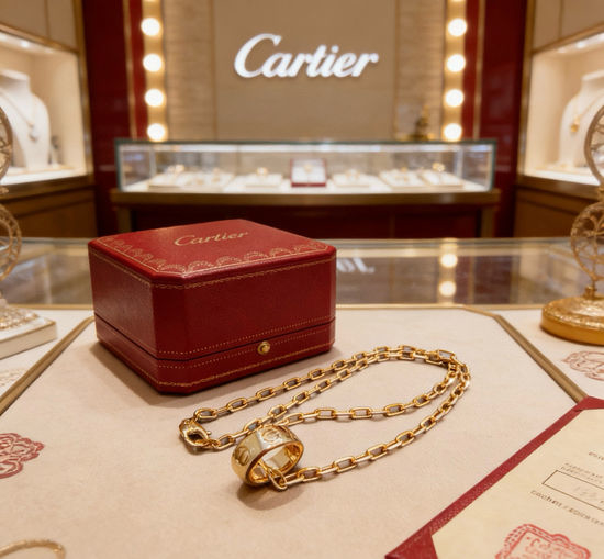 Cartier Simple Ring Shape Pendant Necklace