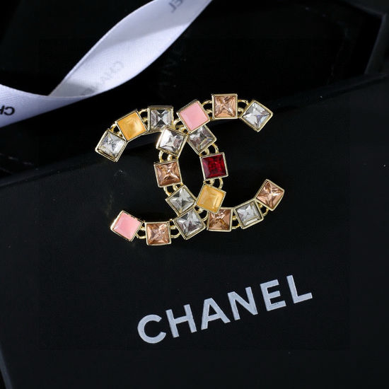 Chanel Colorful Crystal Decorative Brooch