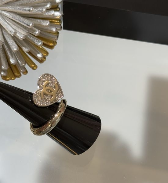 Chanel Two-tone Heart Adjustable Ring
