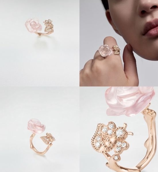 Christian Dior CD Flower Adjustable Fashion Ring