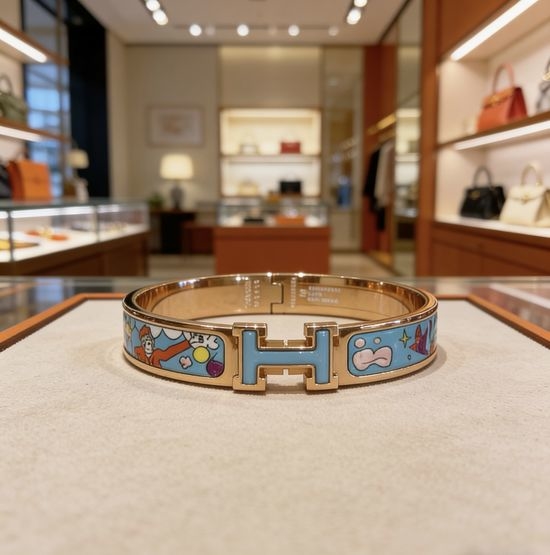 Hermes Enamel Craft Classic Bangle Bracelet